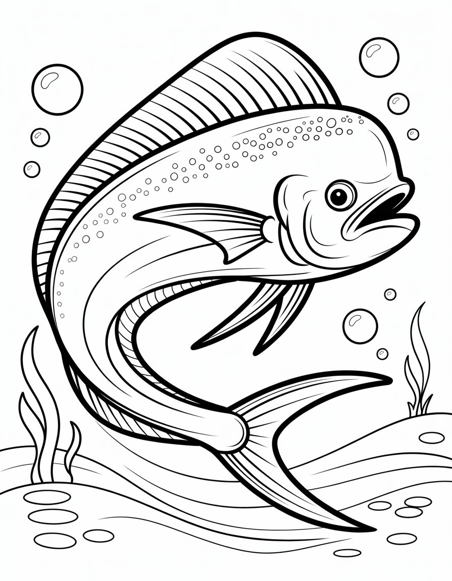 mahi-mahi coloring page