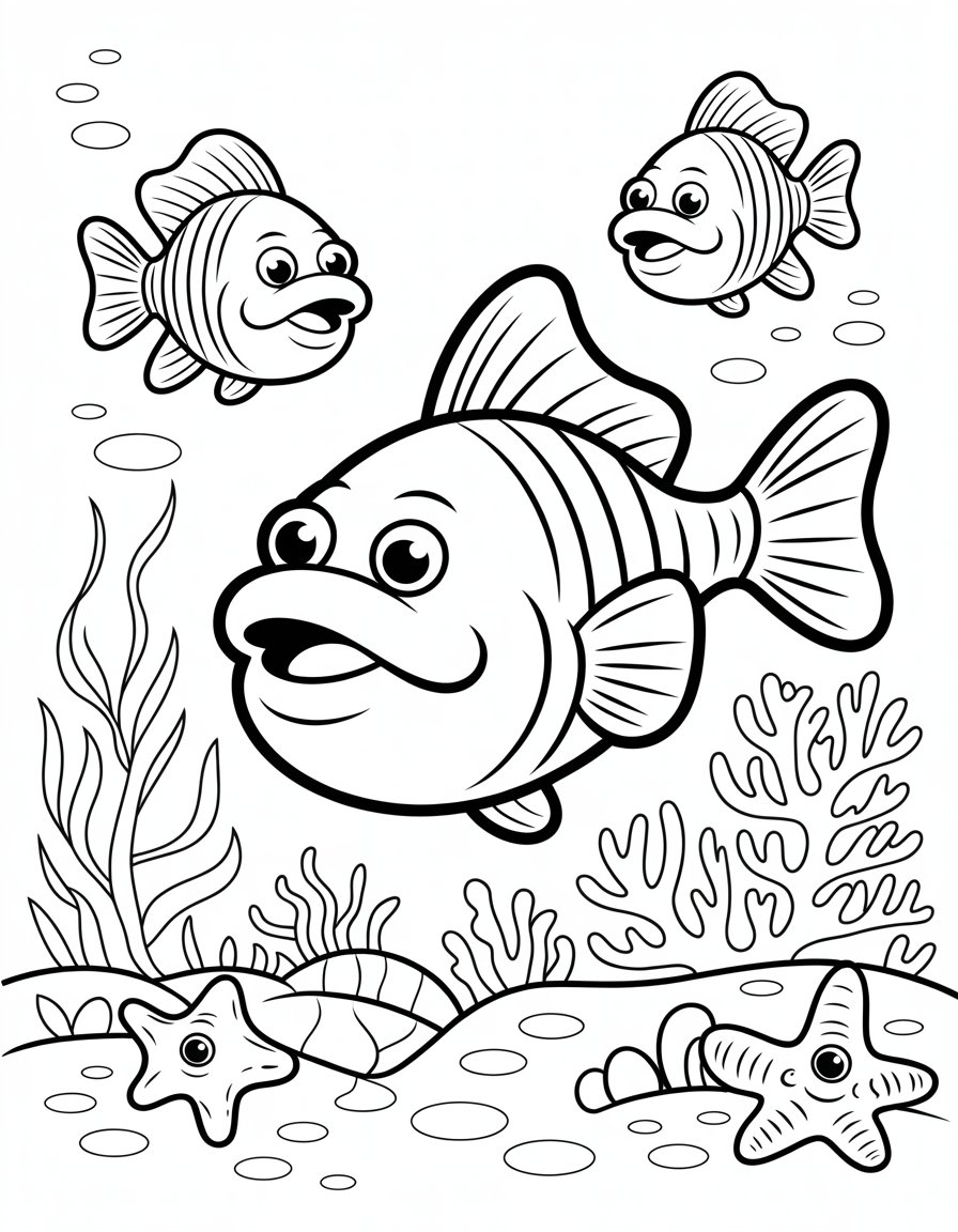 pout-pout fish coloring page