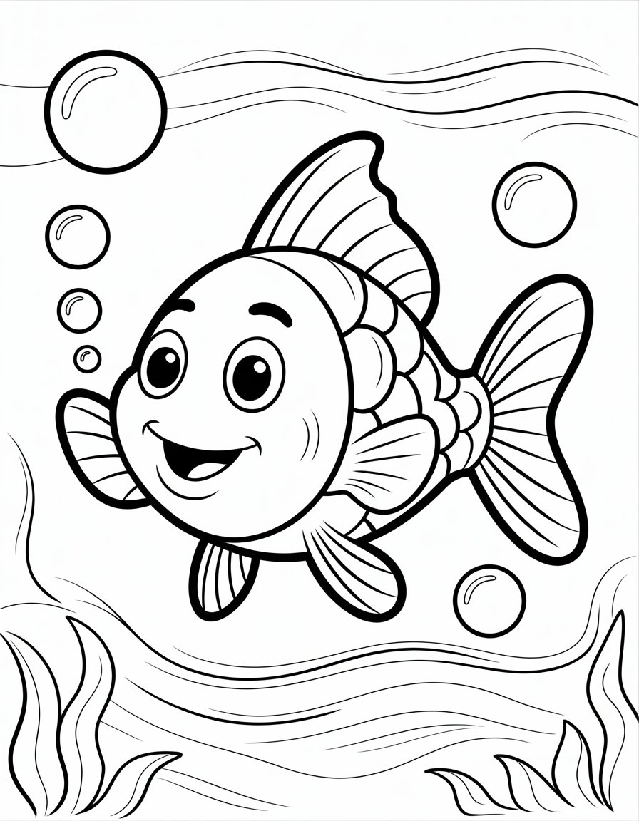 preschool fish coloring page