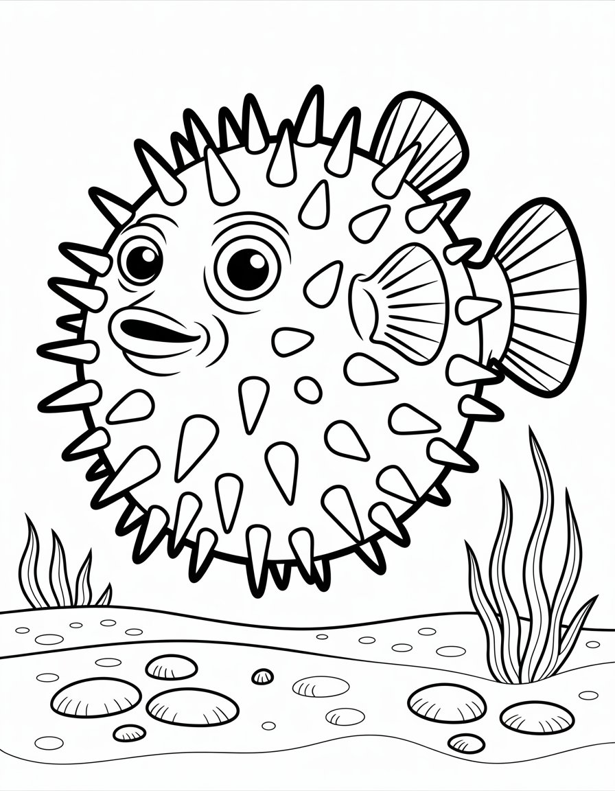 puffer fish coloring page