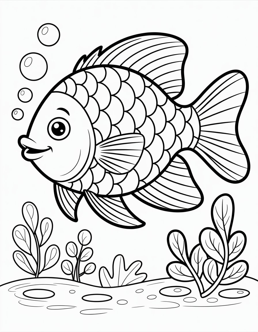 rainbow fish coloring page