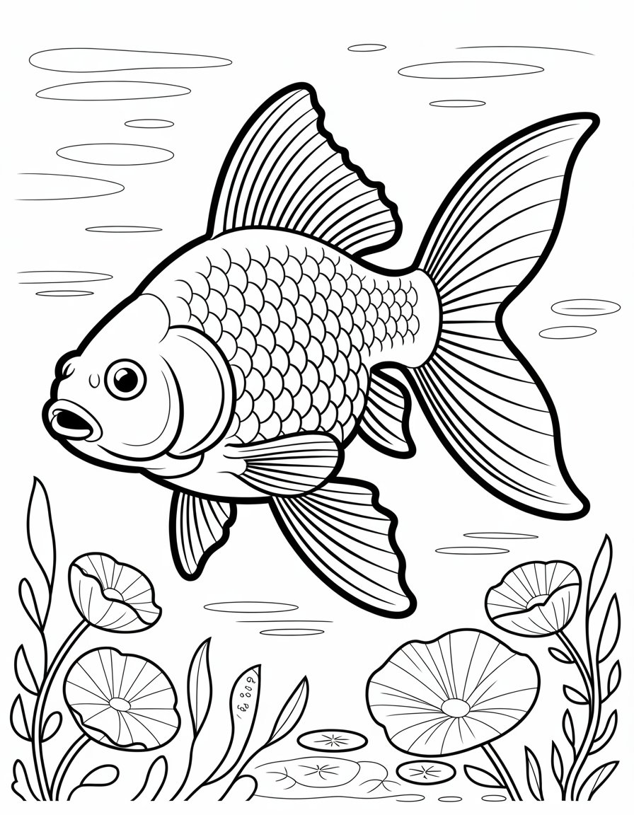 realistic fish coloring page