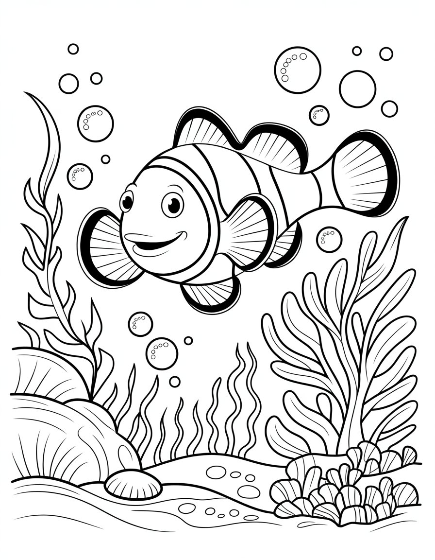 sea fish coloring page