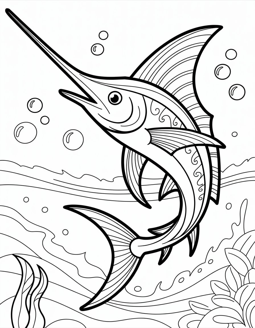 swordfish coloring page