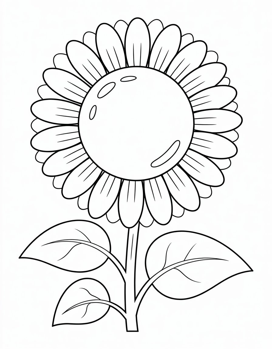 basic flower coloring page