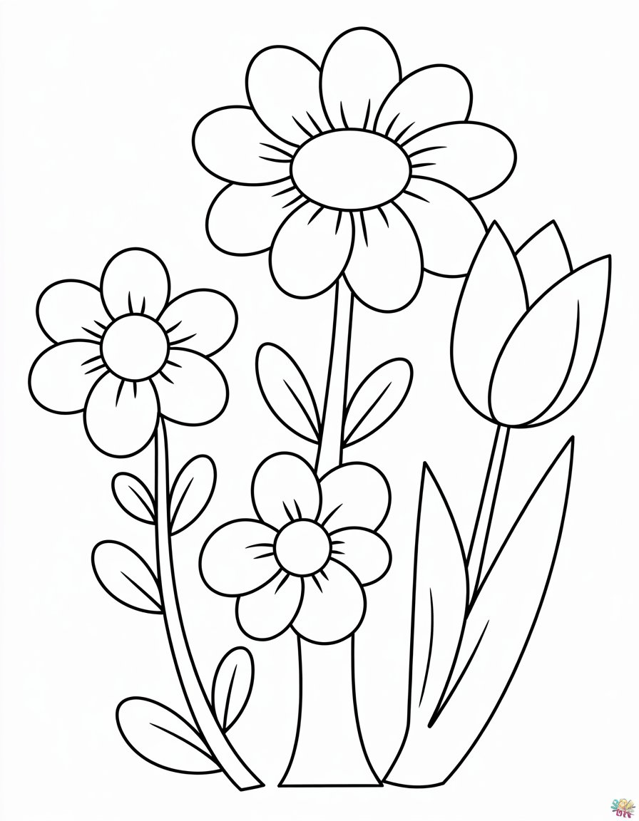 basic flowers drawing