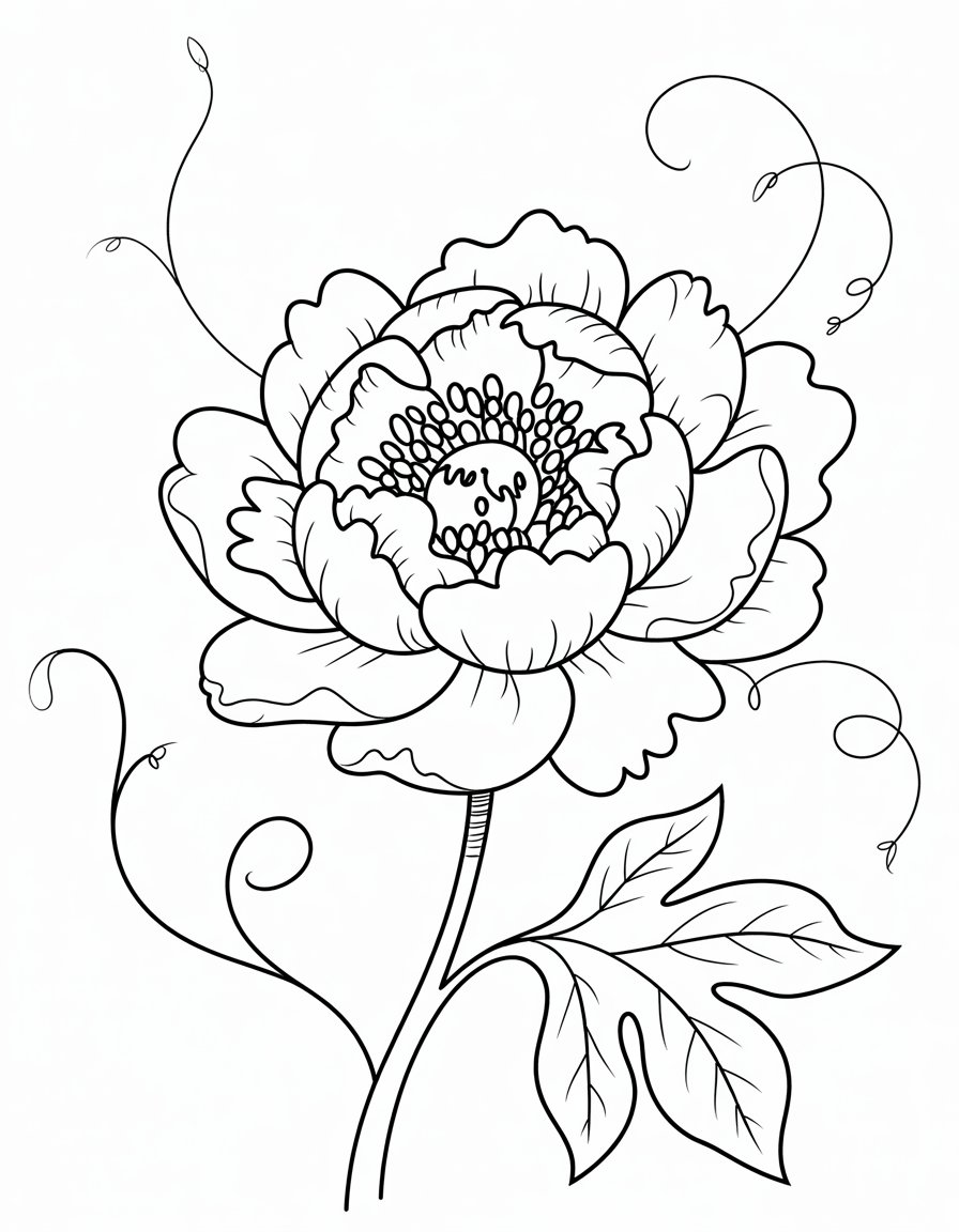 beautiful flower coloring page