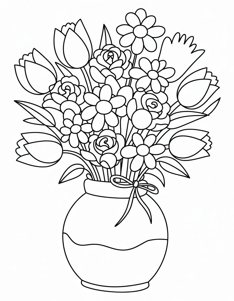 bouquet coloring page