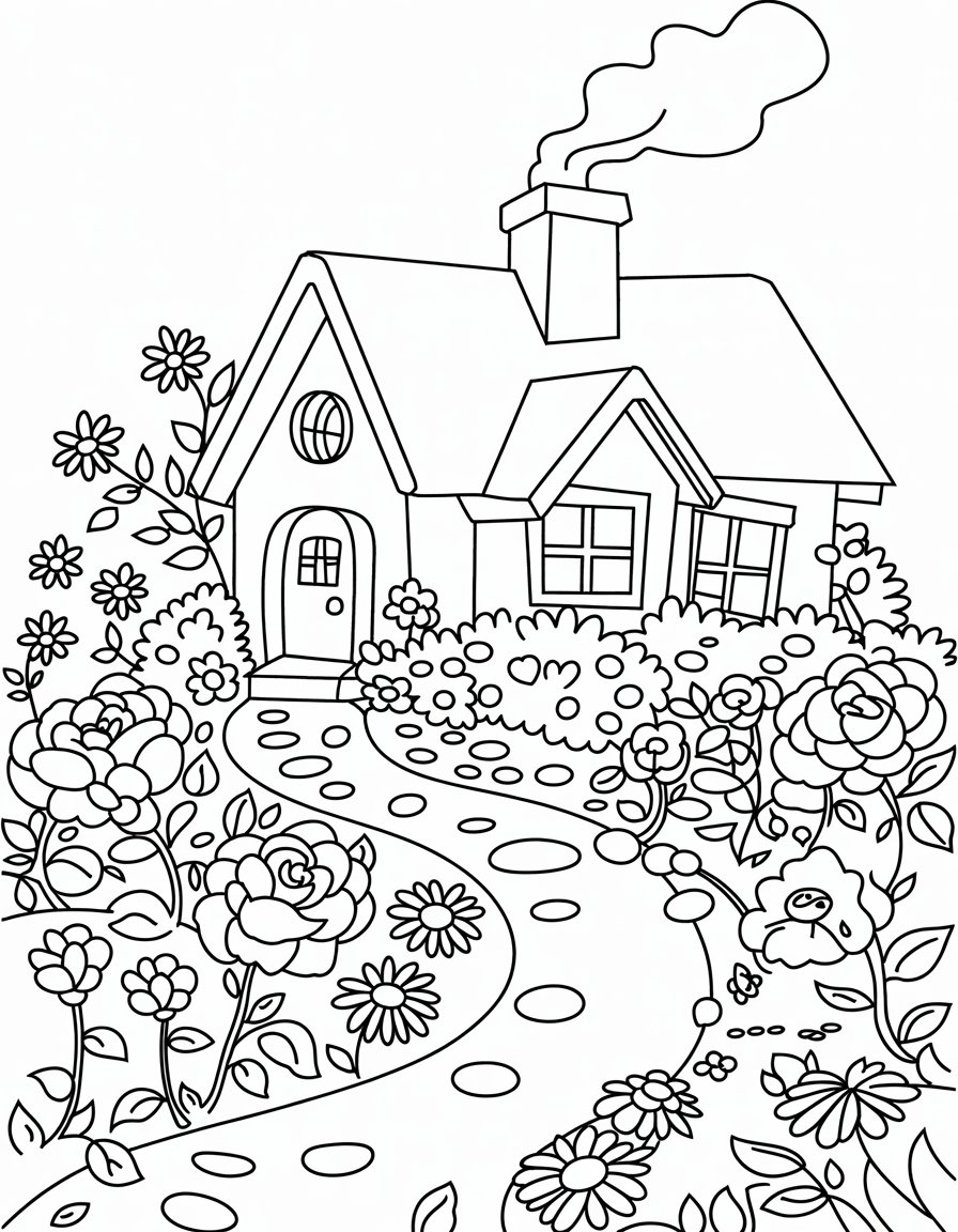 coloring page scenery
