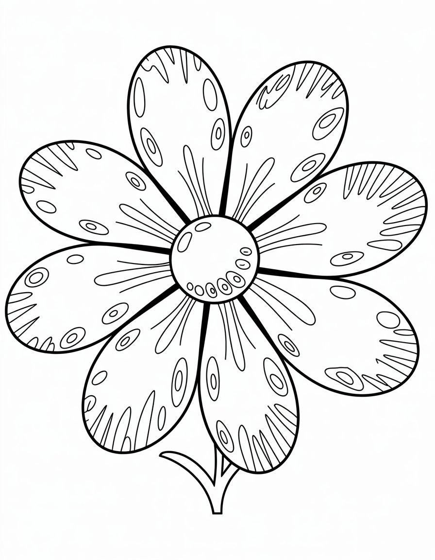 cool flower coloring page