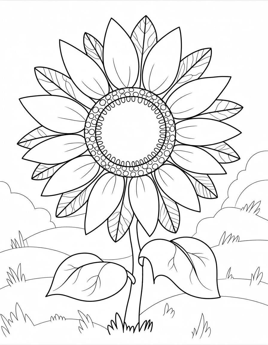 detailed flower coloring page