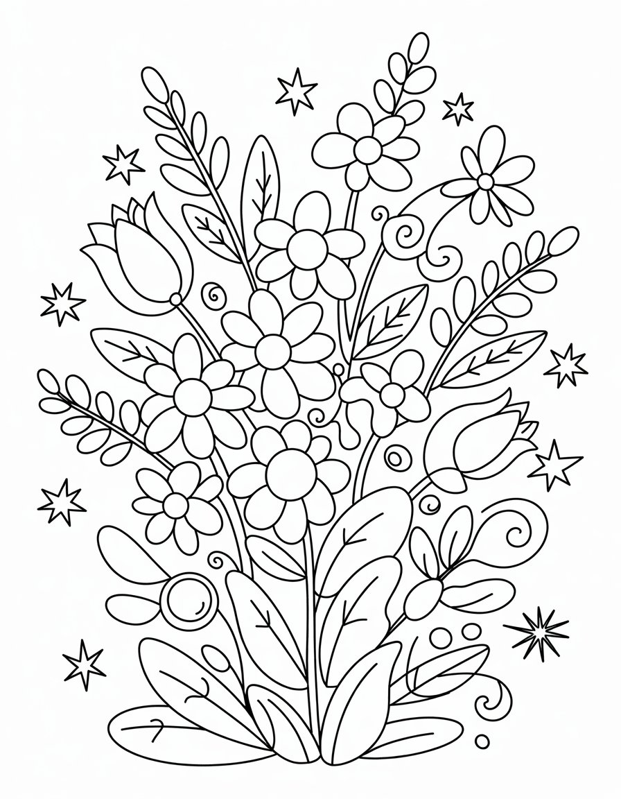 flower coloring page aesthetic