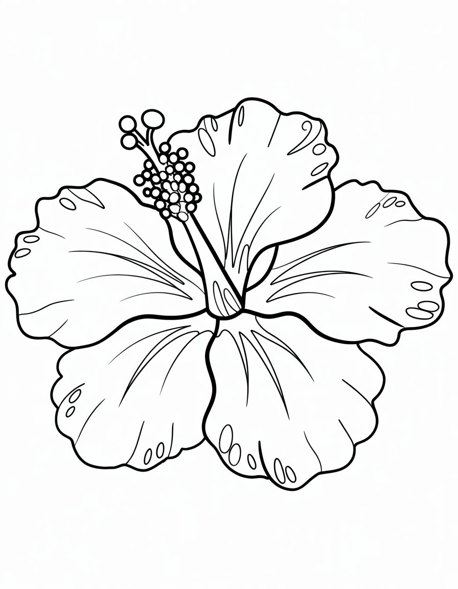 flower coloring page hibiscus