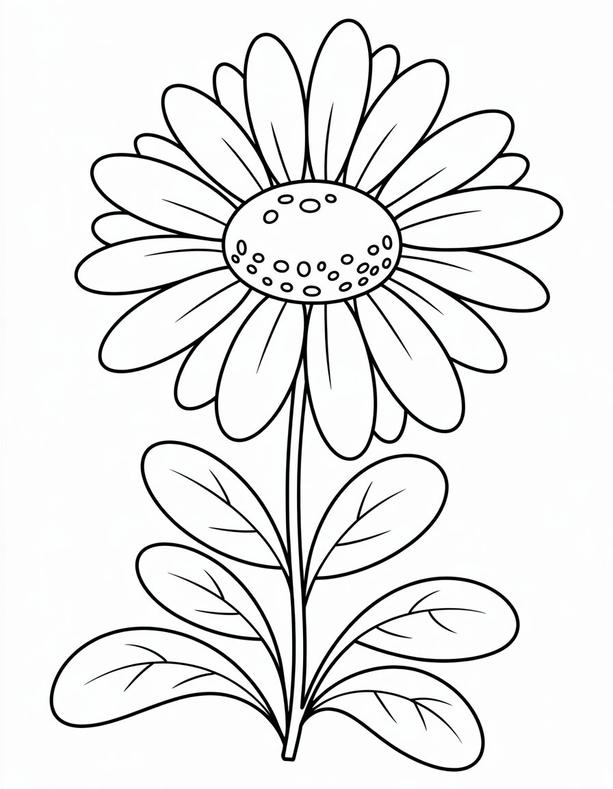 flower daisy coloring page