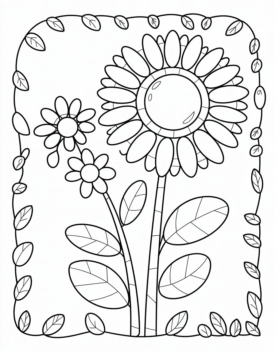 flower mosaic coloring page