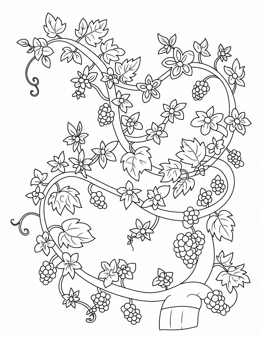 flower vine coloring page