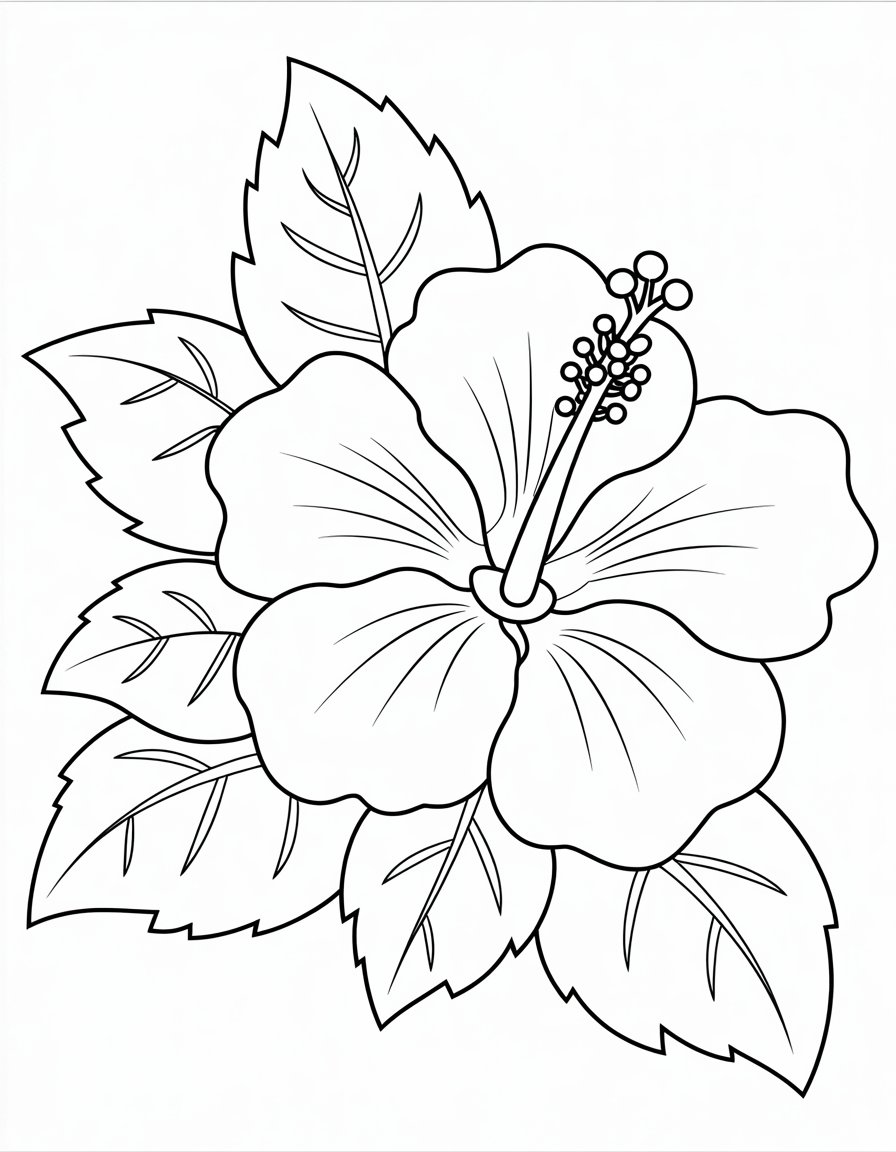 hawaiian flower coloring page