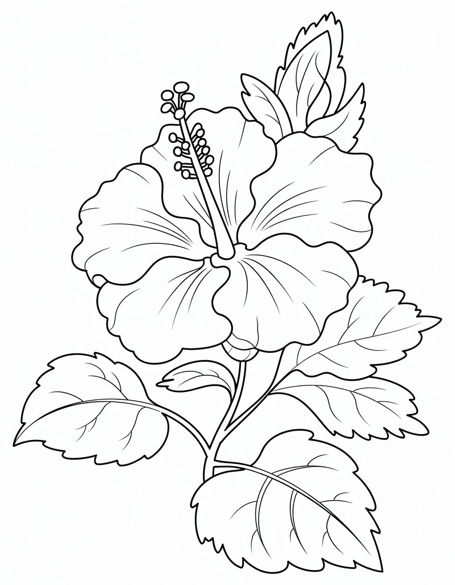 hibiscus coloring page