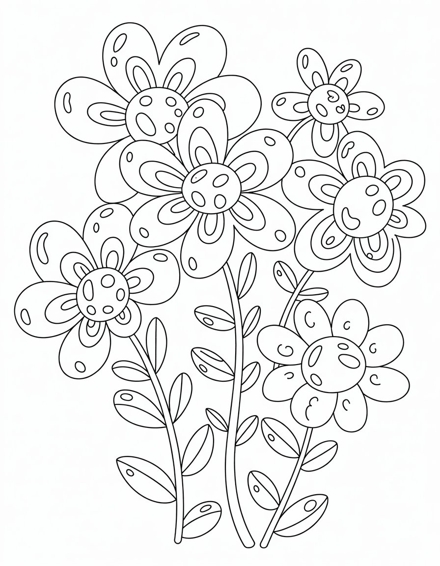 hippie flower coloring page