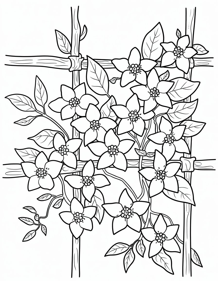 jasmine flower coloring page