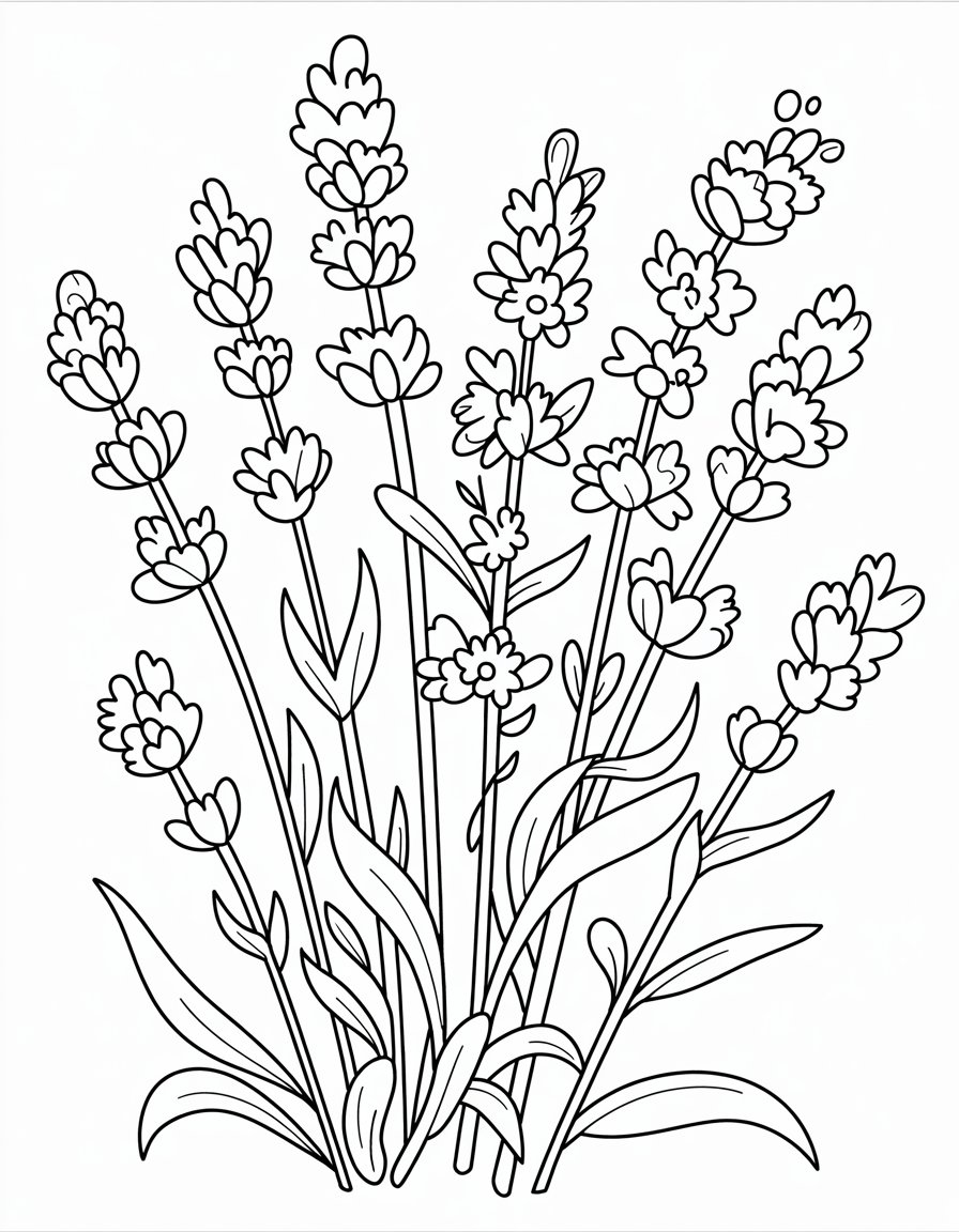 lavender flower coloring page