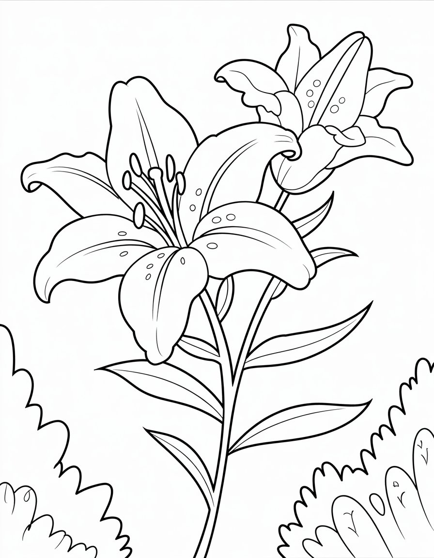 lily flower coloring page