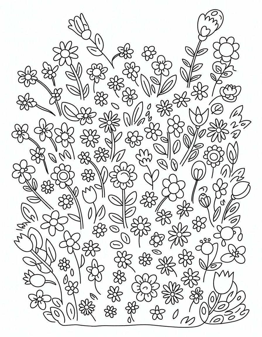little flower coloring page