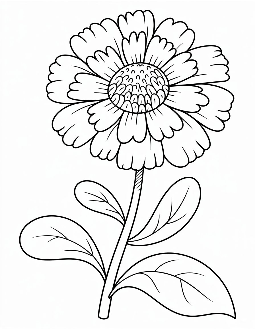 marigold flower coloring page