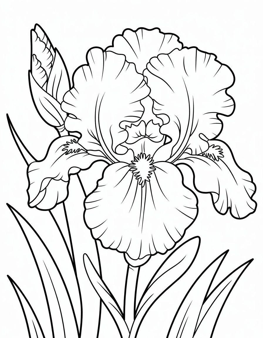 real flower coloring page