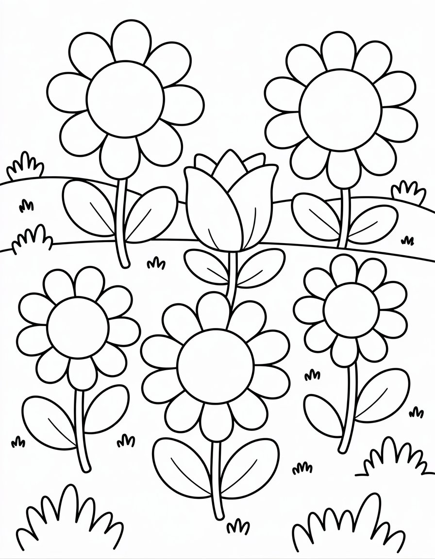 spring coloring page for kindergarten