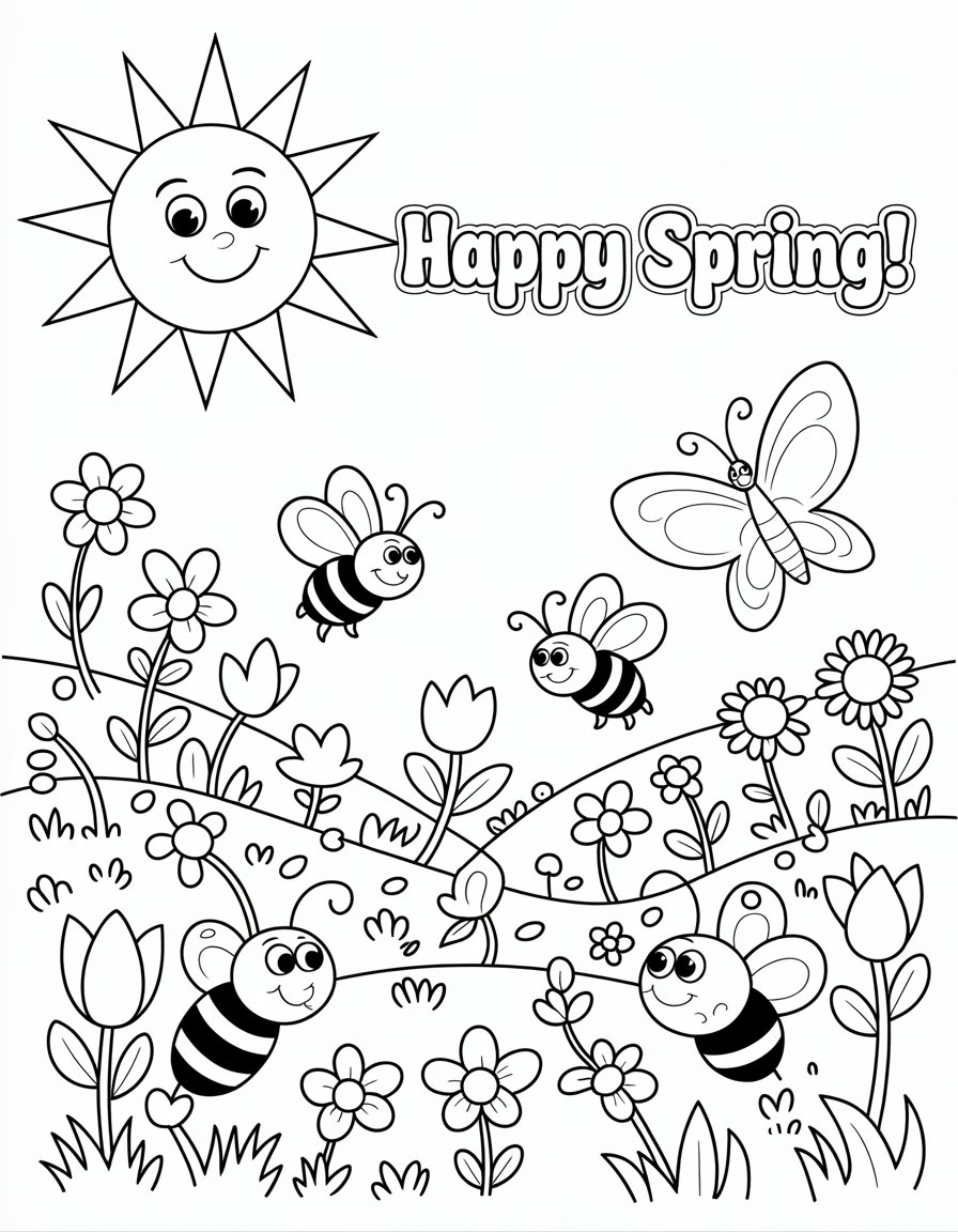 spring coloring sheets for kids