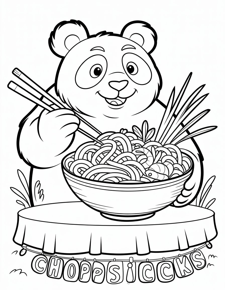 cute chinese food coloring page