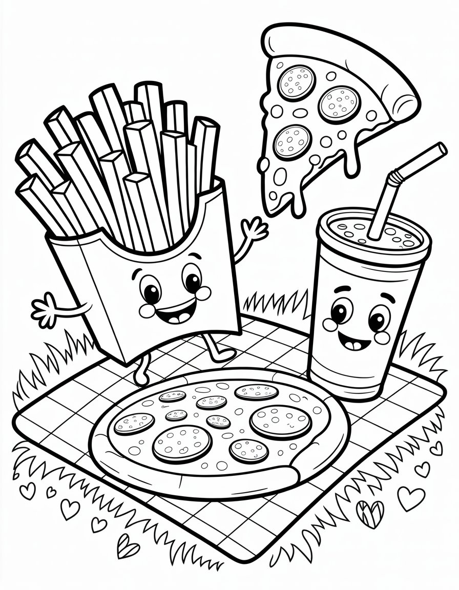fast food coloring page
