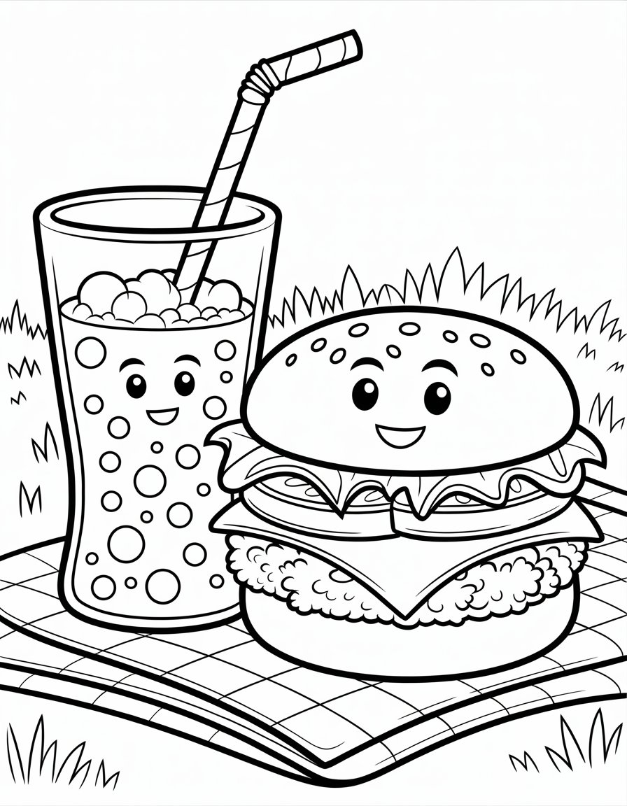 food and drink coloring page