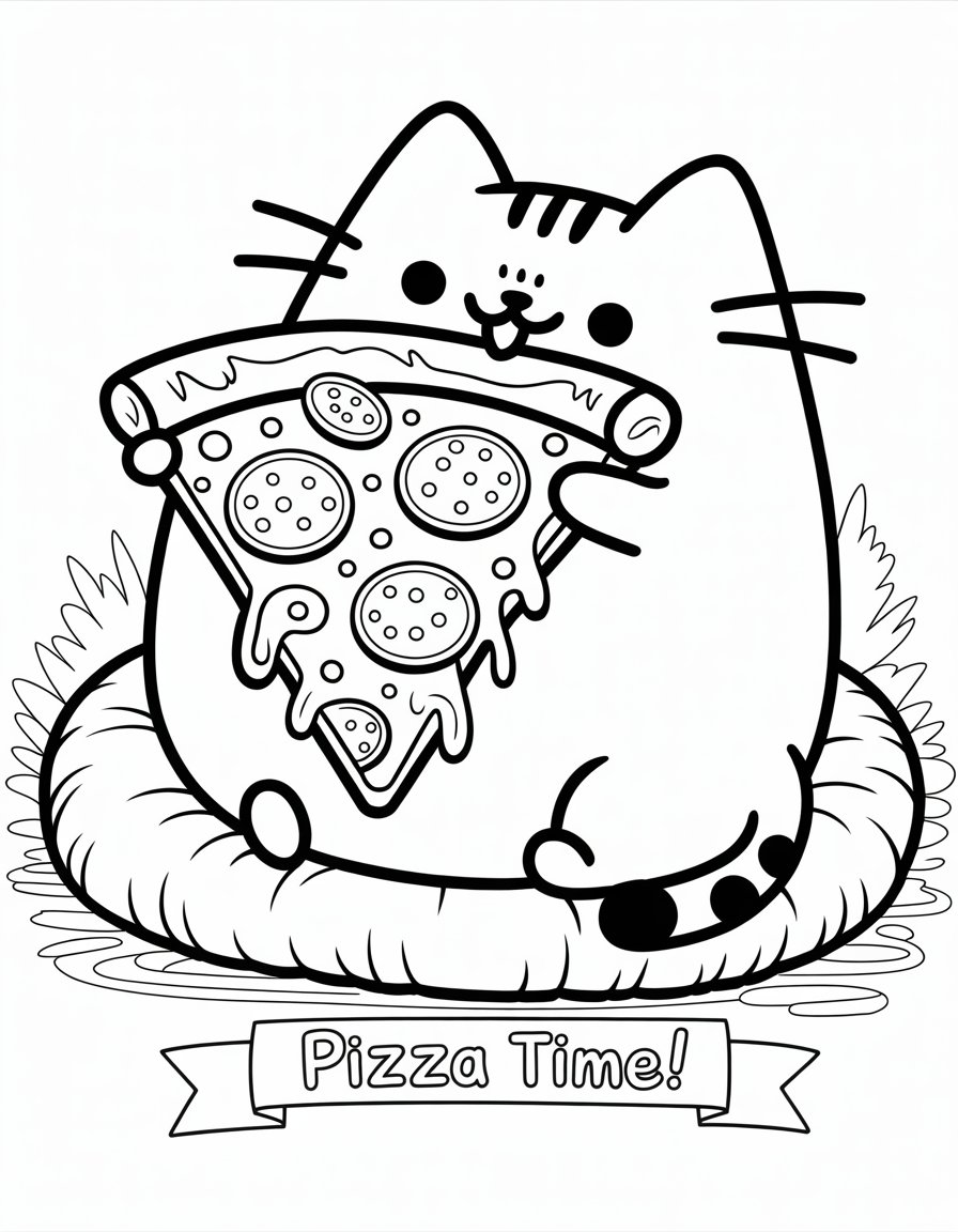 food pusheen coloring page
