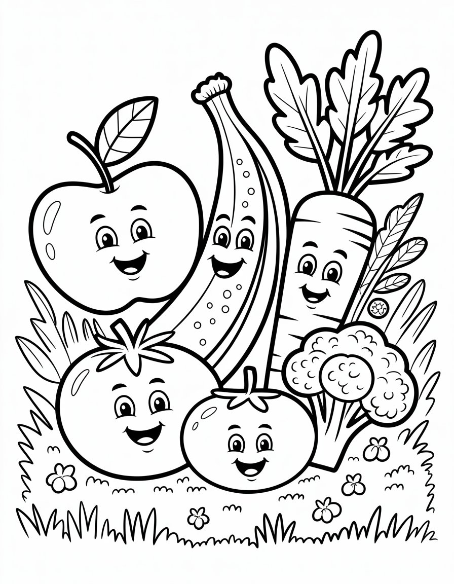 Download Free Fruits And Vegetables Coloring Pages For Creative Fun Download Free Fruits And Vegetables Coloring Pages For Creative Fun