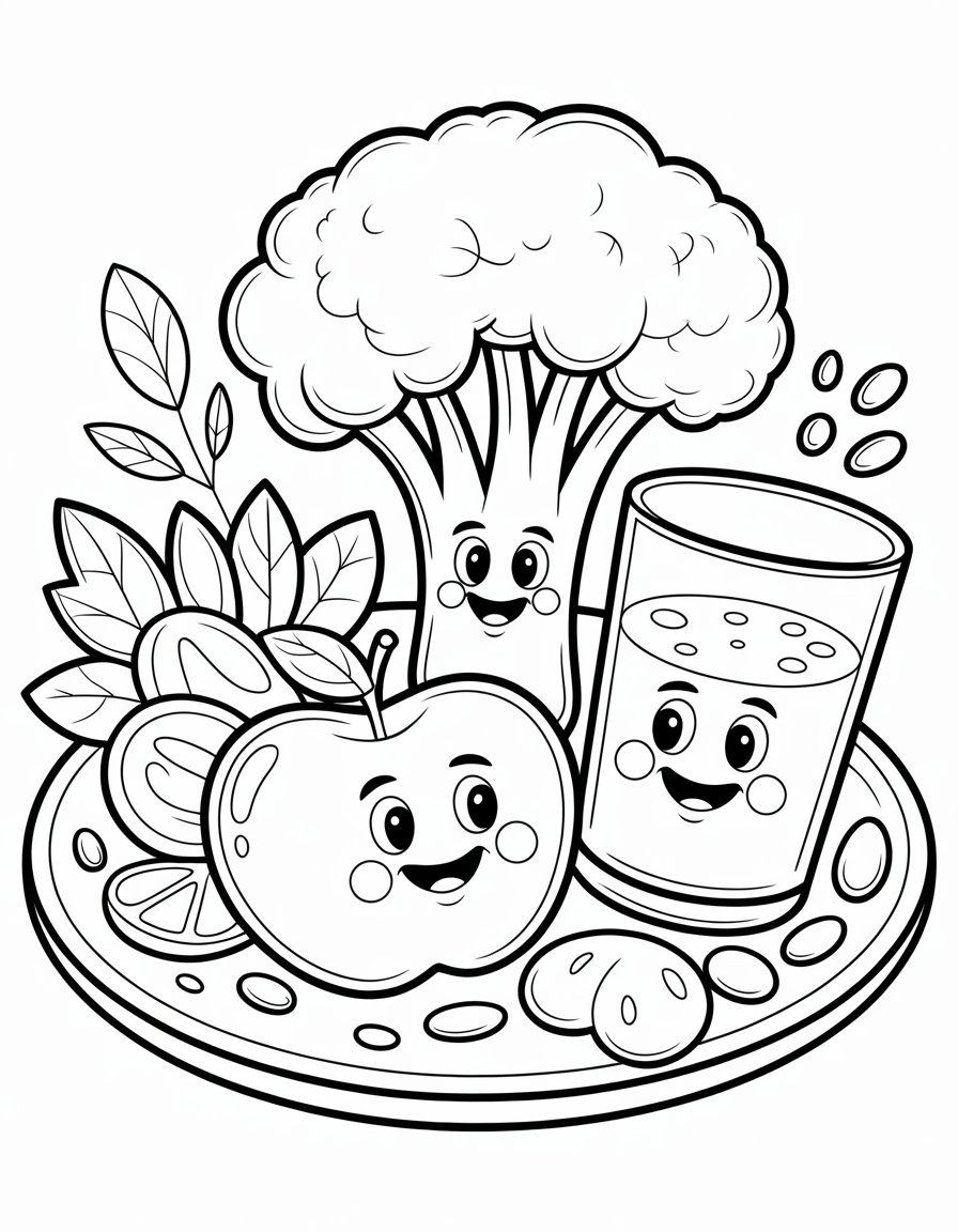 healthy food coloring page