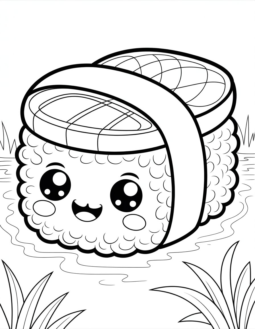 kawaii food coloring page