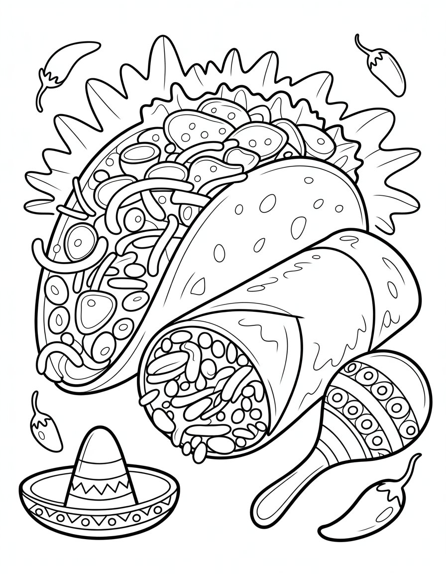mexican food coloring page