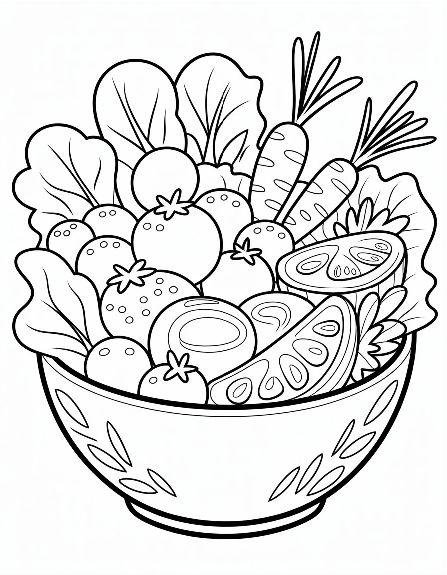 salad coloring page