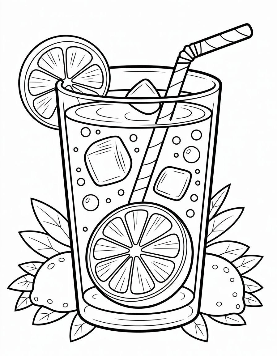 summer aesthetic coloring page