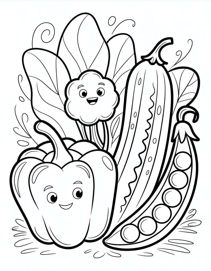 veggie coloring page