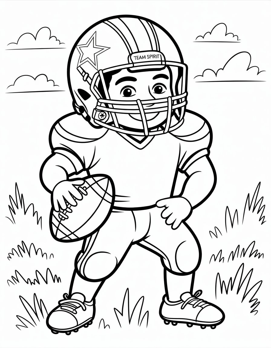 american football player coloring page
