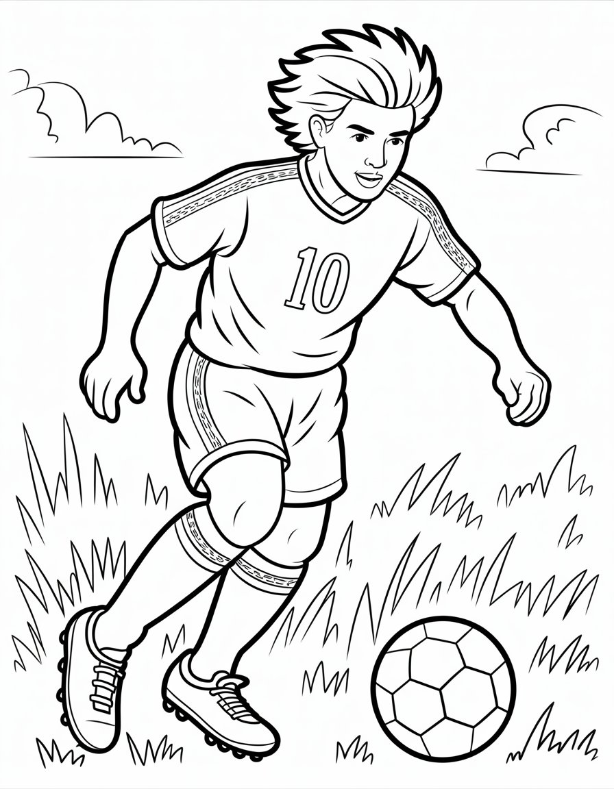 famous soccer player coloring page