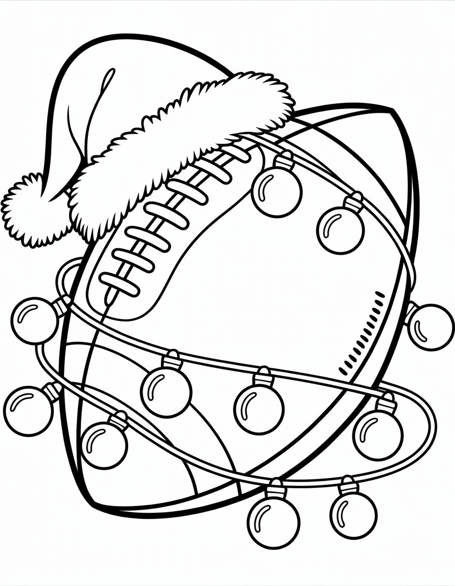 football christmas coloring page