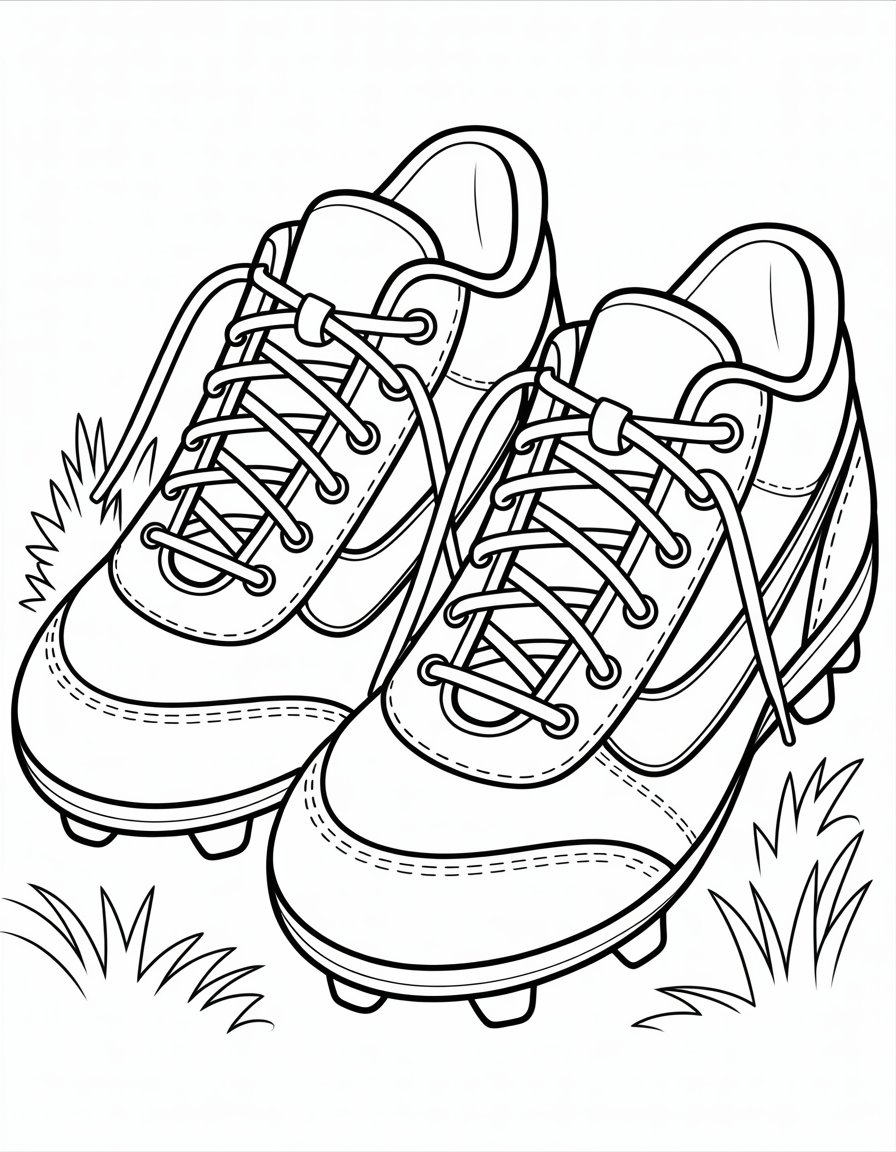football cleats coloring page