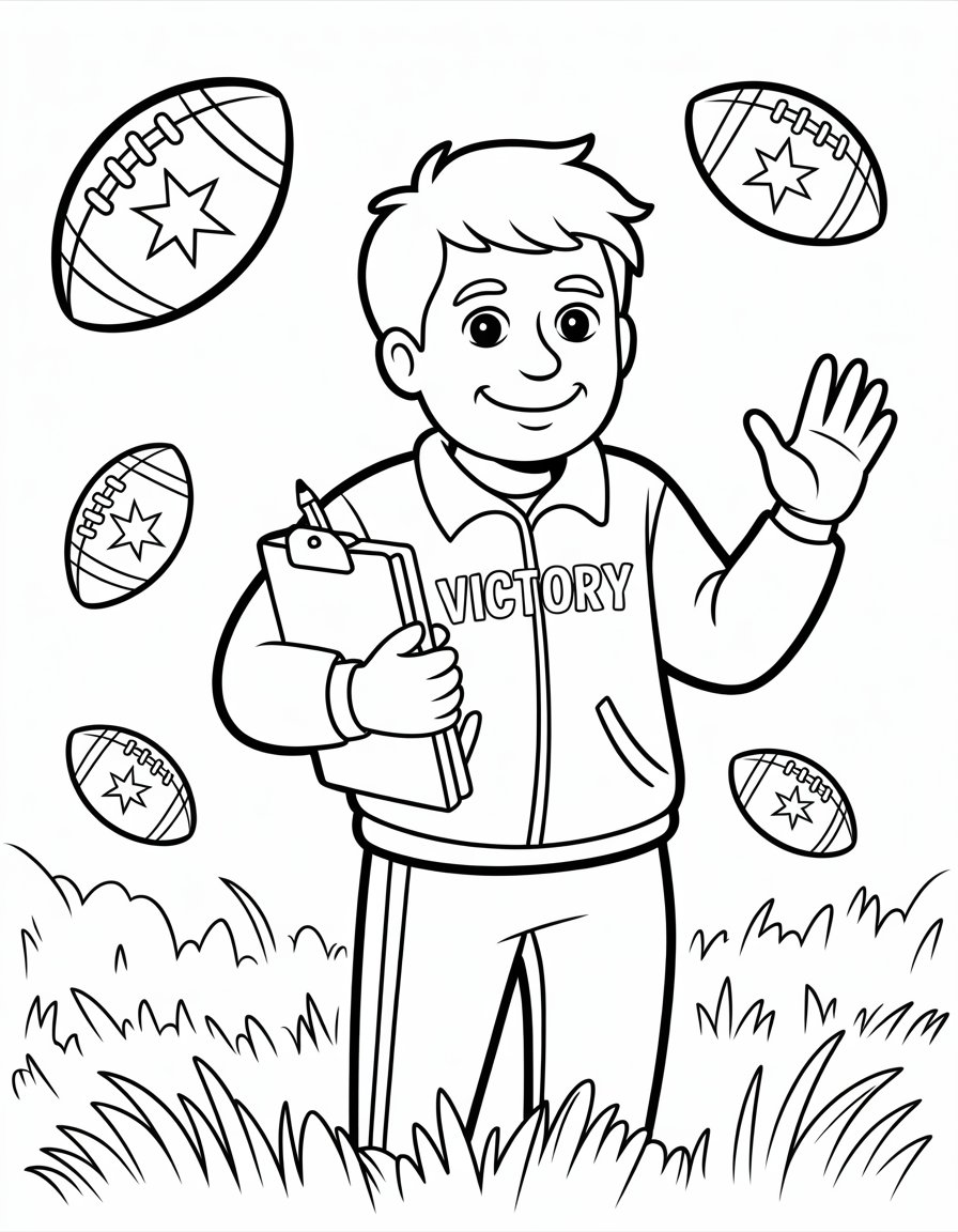 football coach coloring page