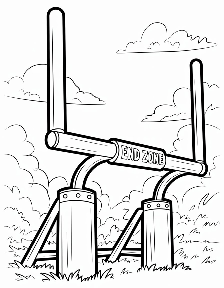 football goal post coloring page