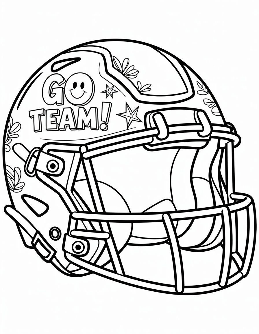 football helmet coloring page