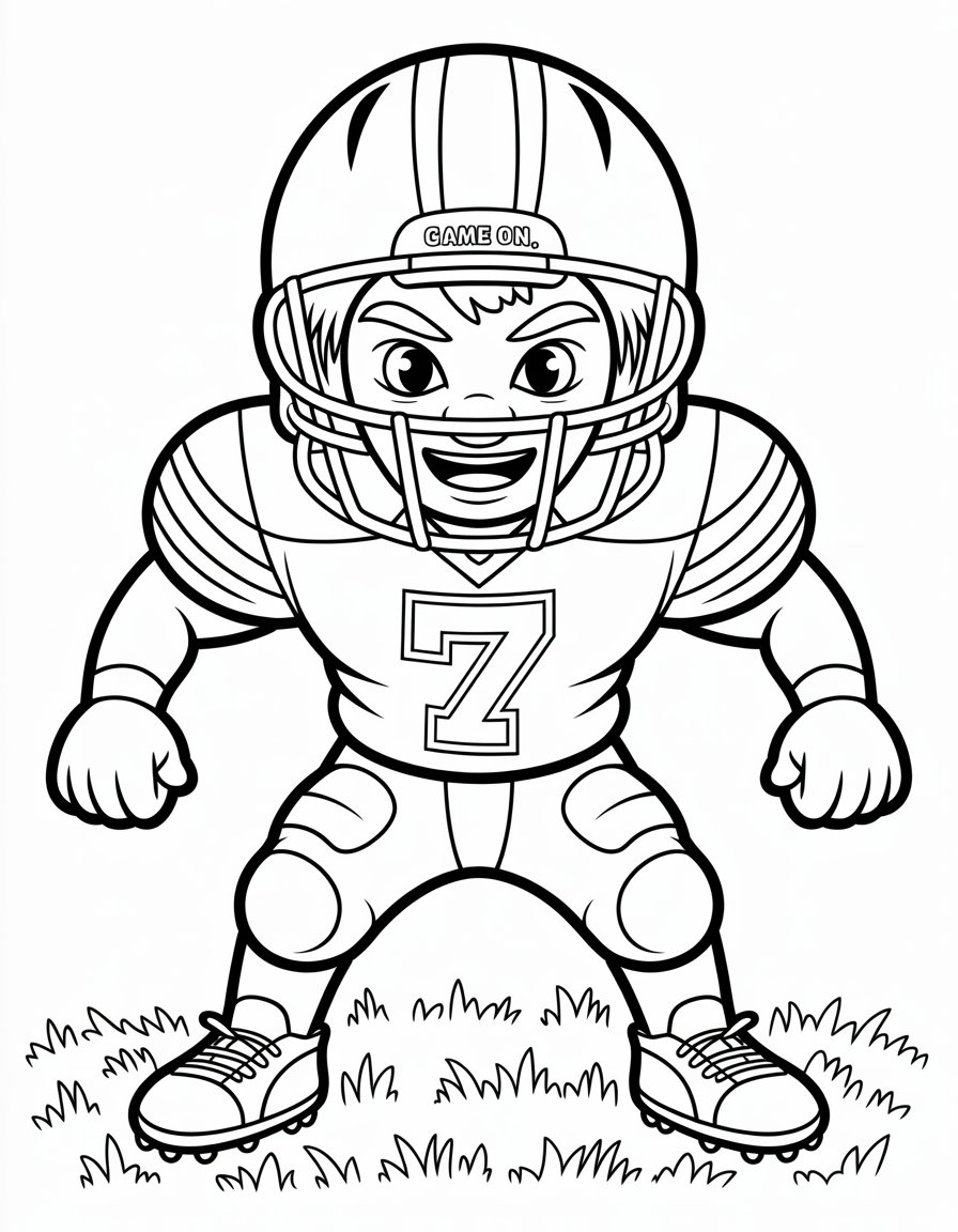 football player coloring page